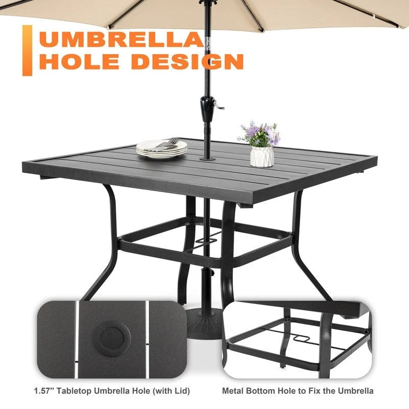 37  Square Patio Outdoor Dining Bistro Table-Nuu Garden