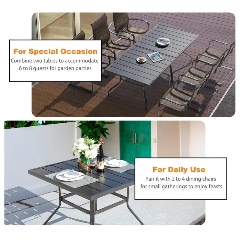 37  Square Patio Outdoor Dining Bistro Table-Nuu Garden