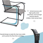 3 Piece Outdoor Bistro Dining Table Set, Round Slatted Metal Table & 2 Spring Motion Chairs