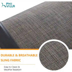 3 Piece Outdoor Bistro Dining Table Set, Round Slatted Metal Table & 2 Spring Motion Chairs