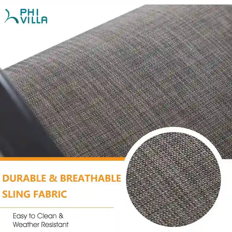 3 Piece Outdoor Bistro Dining Table Set, Round Slatted Metal Table & 2 Spring Motion Chairs