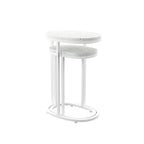 SEI Furniture Venido 2-Piece White Stone Outdoor Nesting Side Tables