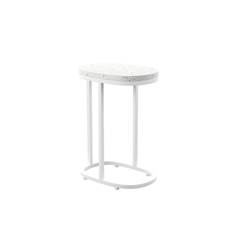SEI Furniture Venido 2-Piece White Stone Outdoor Nesting Side Tables