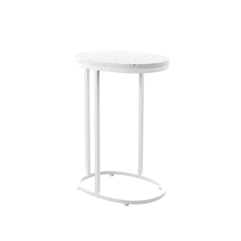 SEI Furniture Venido 2-Piece White Stone Outdoor Nesting Side Tables