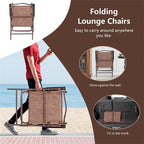 Patio Folding Sling Back Camping Deck Chairs (Set of 2)