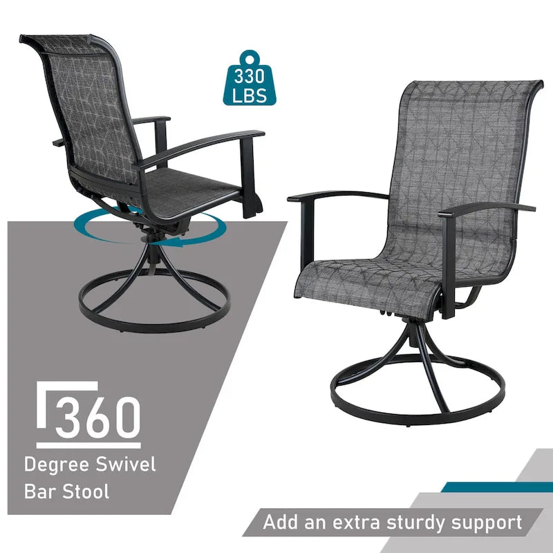 Teslin Iron Frame Swivel Dining Chair (Set of 2)