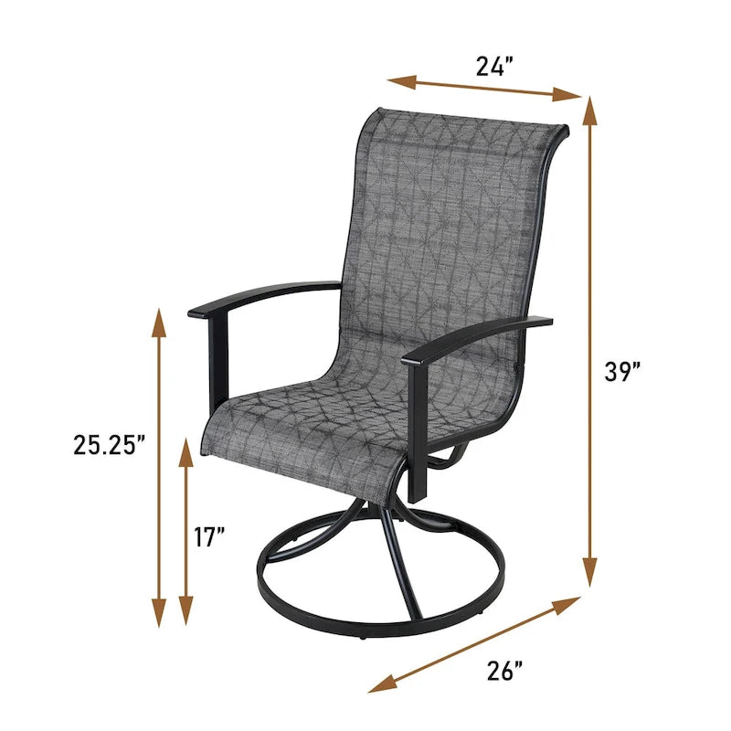 Teslin Iron Frame Swivel Dining Chair (Set of 2)