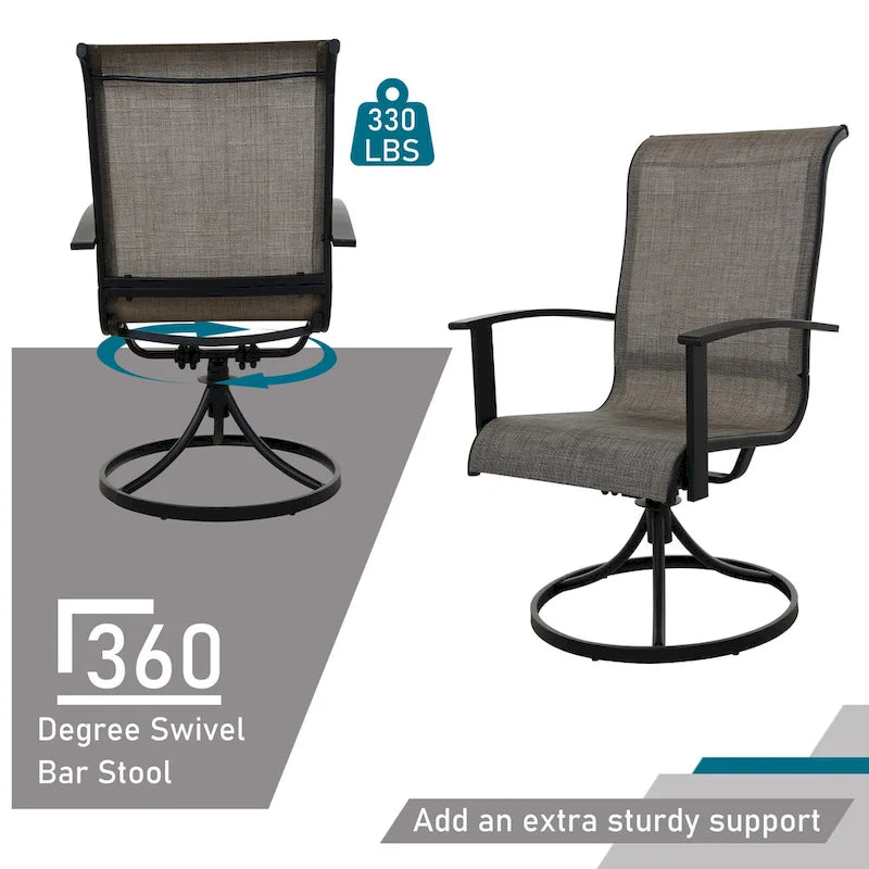 Teslin Iron Frame Swivel Dining Chair (Set of 2)