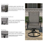 Teslin Iron Frame Swivel Dining Chair (Set of 2)