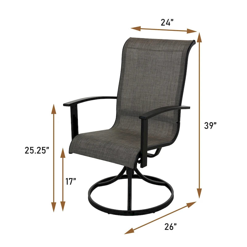 Teslin Iron Frame Swivel Dining Chair (Set of 2)