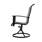 Teslin Iron Frame Swivel Dining Chair (Set of 2)