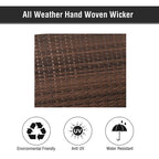 Outsunny 2 Person Wicker Hanging Swing Bench, Front Porch Swing Outdoor Chair with Cushions 550 lbs