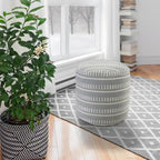 Sevita Dash and Stripe Geometric Indoor Outdoor Pouf - 20  x 20  x 20