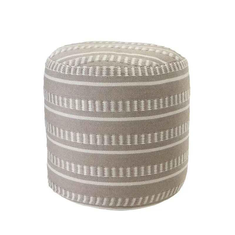 Sevita Dash and Stripe Geometric Indoor Outdoor Pouf - 20  x 20  x 20