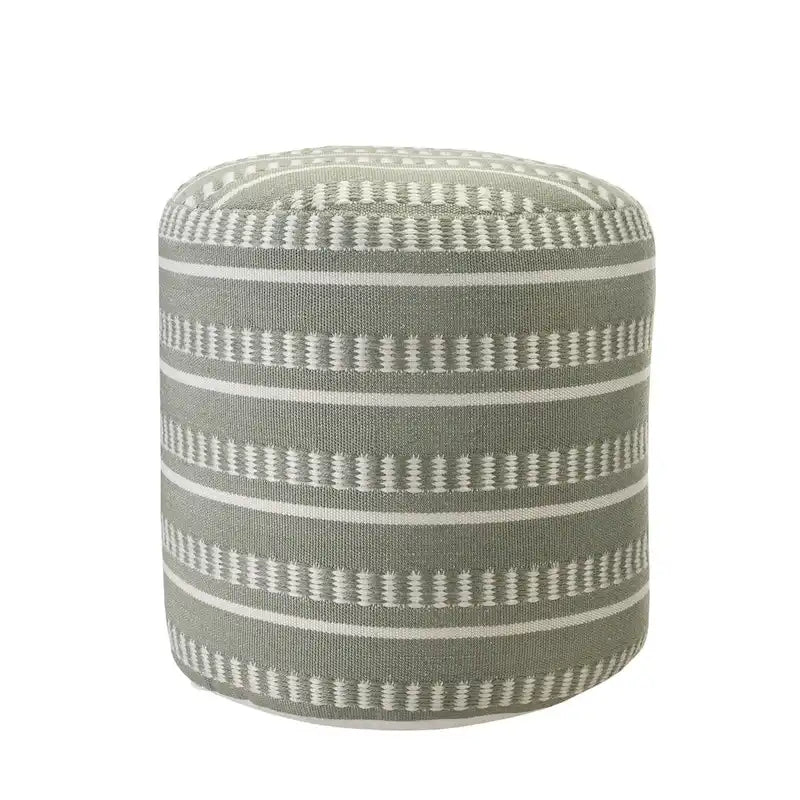 Sevita Dash and Stripe Geometric Indoor Outdoor Pouf - 20  x 20  x 20