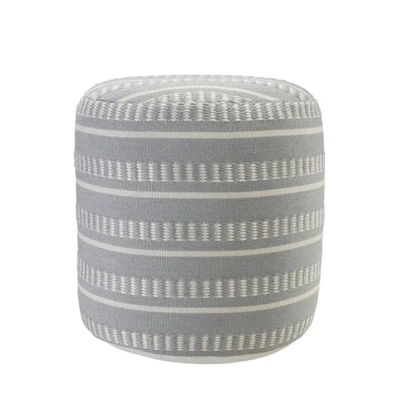Sevita Dash and Stripe Geometric Indoor Outdoor Pouf - 20  x 20  x 20