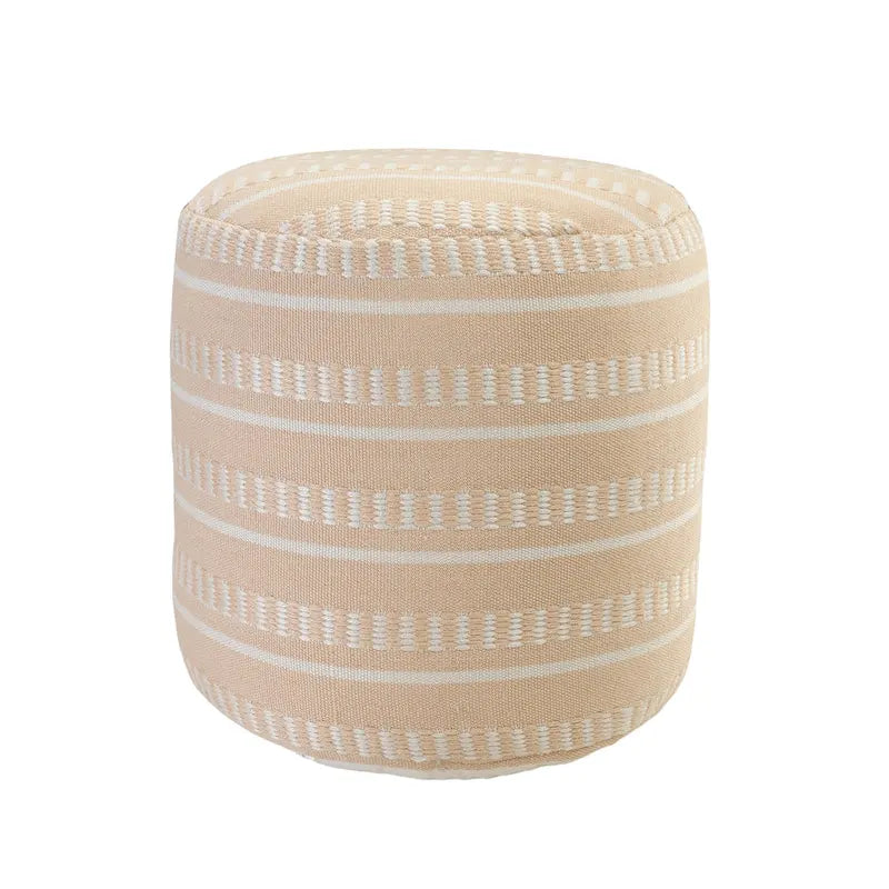 Sevita Dash and Stripe Geometric Indoor Outdoor Pouf - 20  x 20  x 20
