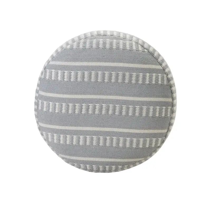 Sevita Dash and Stripe Geometric Indoor Outdoor Pouf - 20  x 20  x 20