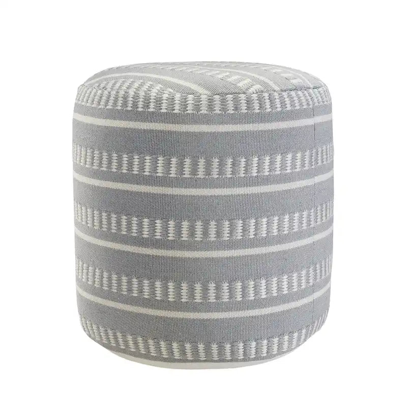 Sevita Dash and Stripe Geometric Indoor Outdoor Pouf - 20  x 20  x 20