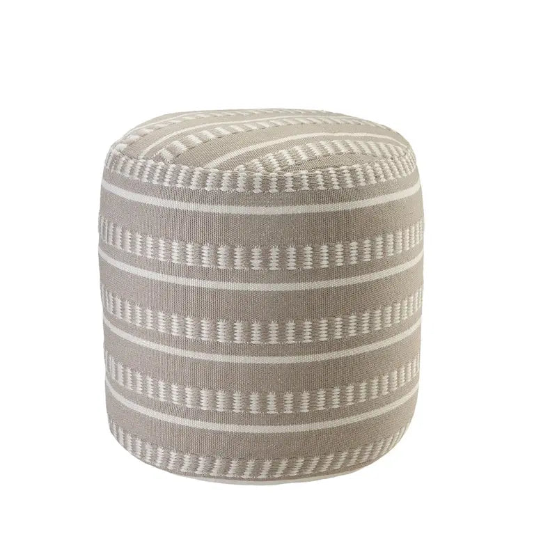 Sevita Dash and Stripe Geometric Indoor Outdoor Pouf - 20  x 20  x 20