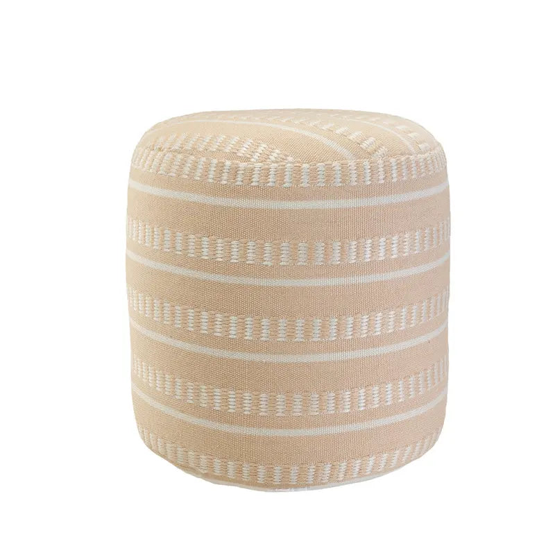 Sevita Dash and Stripe Geometric Indoor Outdoor Pouf - 20  x 20  x 20