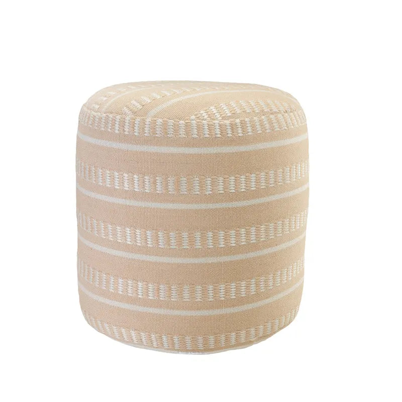 Sevita Dash and Stripe Geometric Indoor Outdoor Pouf - 20  x 20  x 20