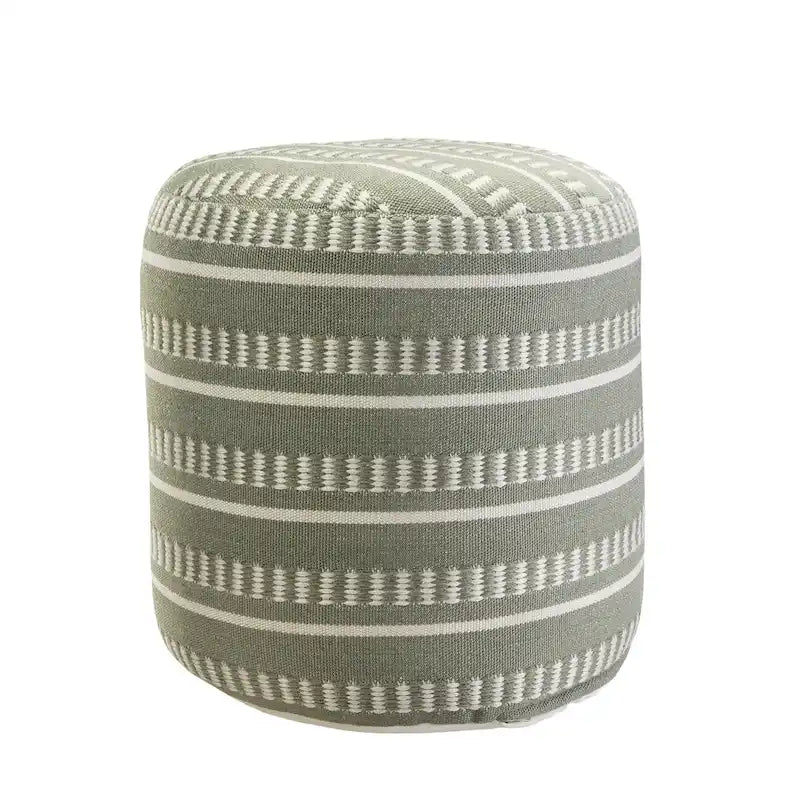 Sevita Dash and Stripe Geometric Indoor Outdoor Pouf - 20  x 20  x 20
