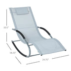 Outsunny Zero Gravity Chaise Rocker Patio Lounge Chairs with Recliner w/ Detachable Pillow & Weather-Fighting Fabric
