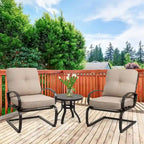 Futzca Spring Patio Chairs,3-Piece Bistro Set Outdoor Furniture for Patio, Garden, and Backyard with Cushioned Seats