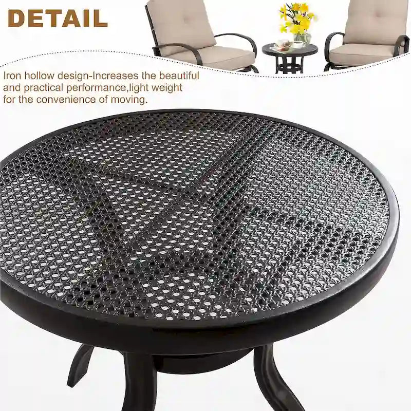 Futzca Spring Patio Chairs,3-Piece Bistro Set Outdoor Furniture for Patio, Garden, and Backyard with Cushioned Seats