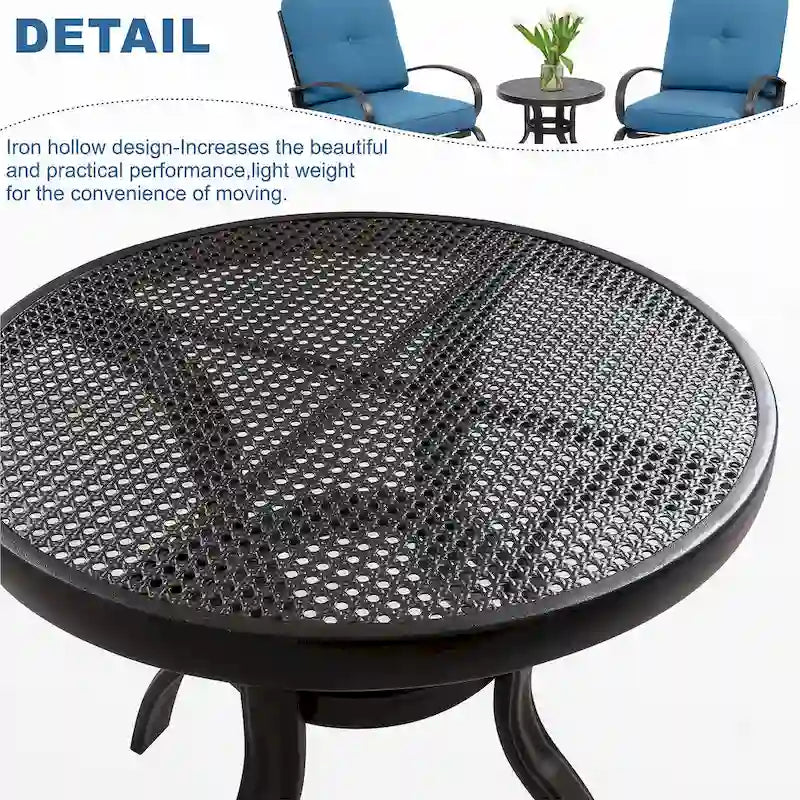 Futzca Spring Patio Chairs,3-Piece Bistro Set Outdoor Furniture for Patio, Garden, and Backyard with Cushioned Seats