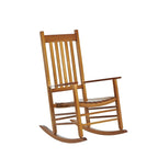 Outsunny Wood Rocking Chair Rocker with Slatted Back, Natural
