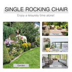 Outsunny Wood Rocking Chair Rocker with Slatted Back, Natural