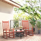 Outsunny Wood Rocking Chair Rocker with Slatted Back, Natural