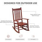 Outsunny Wood Rocking Chair Rocker with Slatted Back, Natural