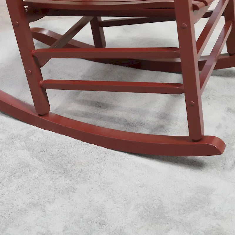 Outsunny Wood Rocking Chair Rocker with Slatted Back, Natural