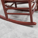 Outsunny Wood Rocking Chair Rocker with Slatted Back, Natural