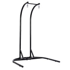 Charcoal Wicker Hanging Double-Seat Swing Chair with Stand with Cushion