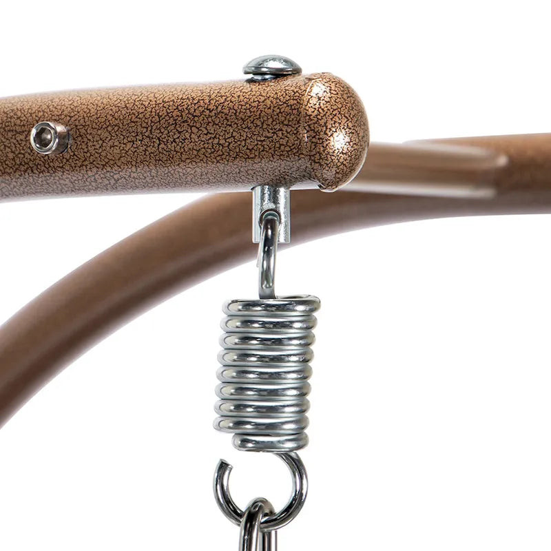 Charcoal Wicker Hanging Double-Seat Swing Chair with Stand with Cushion