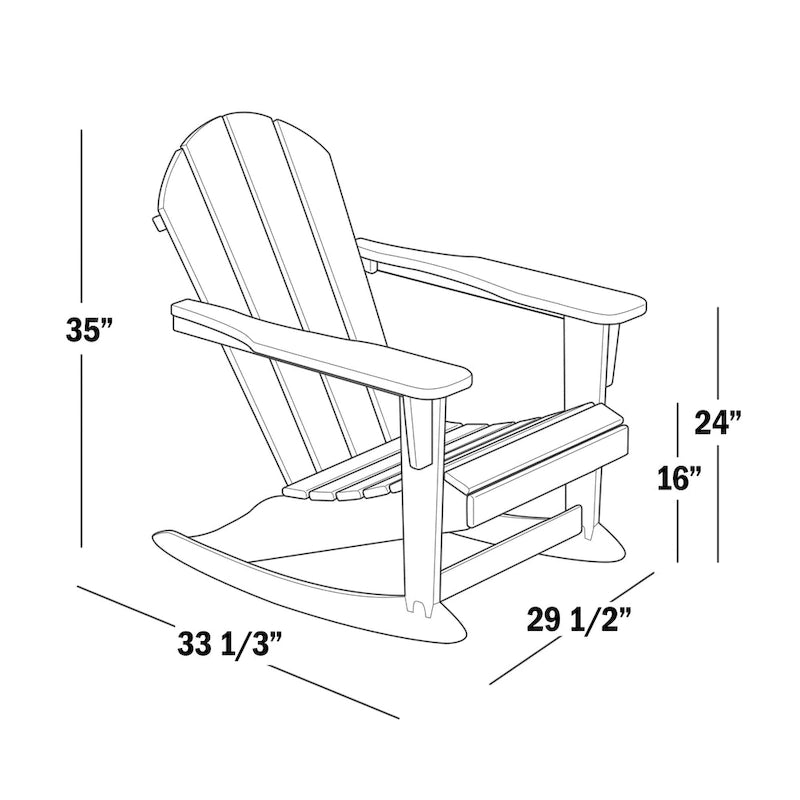 Polytrends Laguna Hdpe All Weather Outdoor Patio Rocking Chair With Side Table (2-Piece Set)