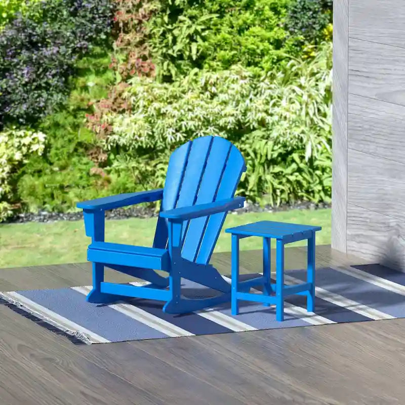 Polytrends Laguna Hdpe All Weather Outdoor Patio Rocking Chair With Side Table (2-Piece Set)