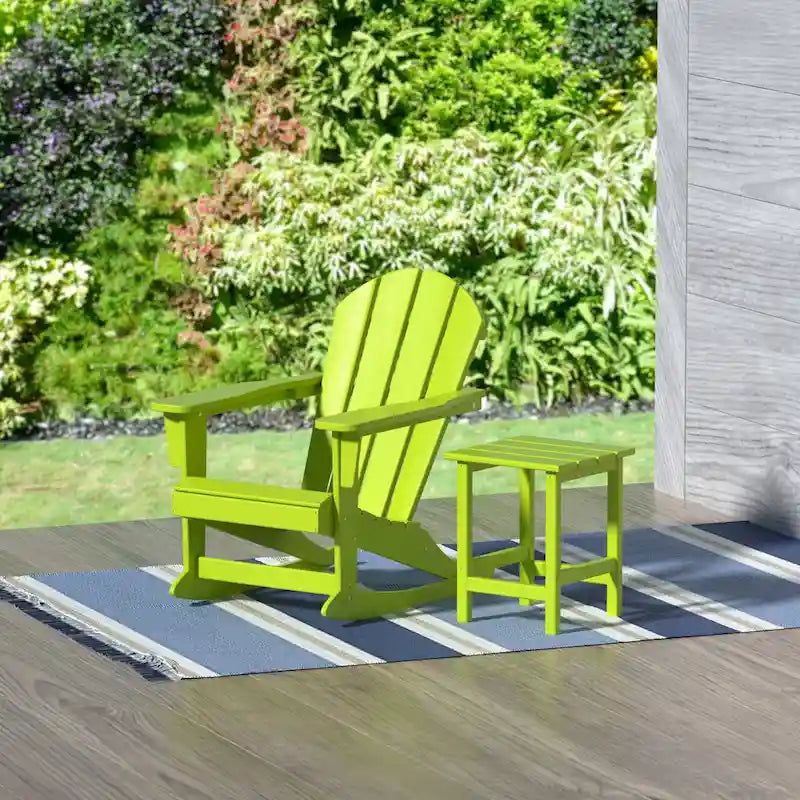 Polytrends Laguna Hdpe All Weather Outdoor Patio Rocking Chair With Side Table (2-Piece Set)