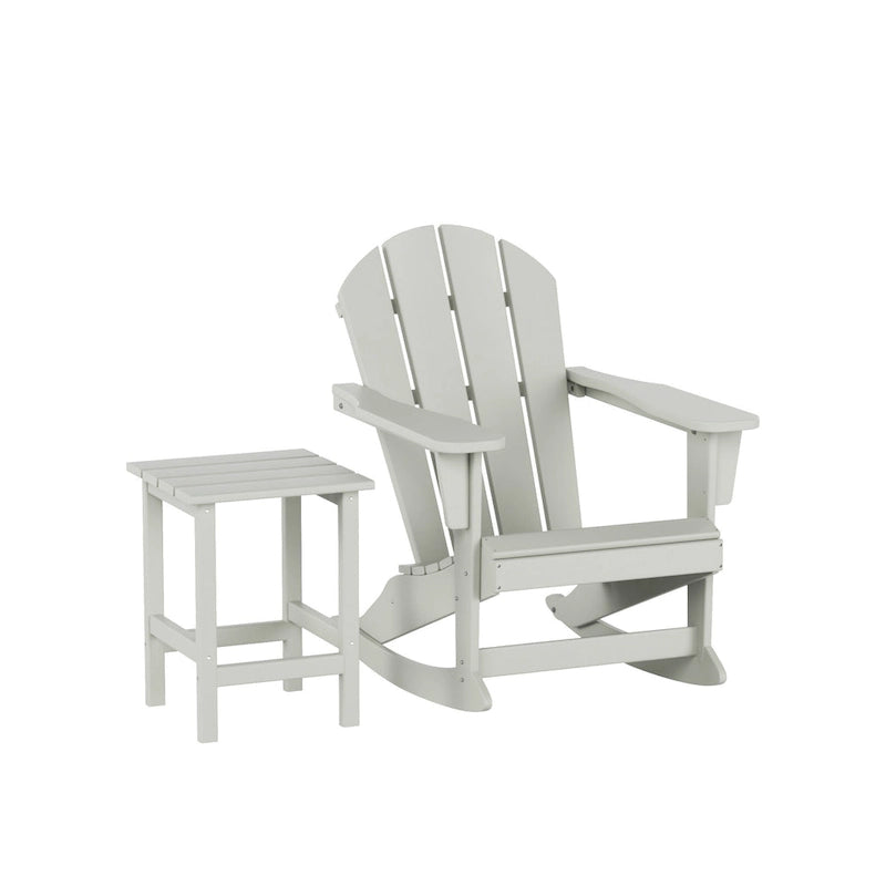 Polytrends Laguna Hdpe All Weather Outdoor Patio Rocking Chair With Side Table (2-Piece Set)