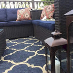 10-Piece Outdoor Patio Conversation Sectional Sofa Set with Table, Stools and Ottoman