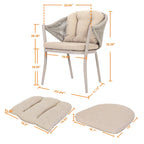 Outdoor 2-Piece Woven Rope Conversation Chair Set with Cushions