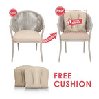 Outdoor 2-Piece Woven Rope Conversation Chair Set with Cushions