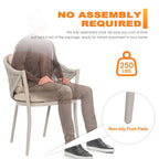 Outdoor 2-Piece Woven Rope Conversation Chair Set with Cushions