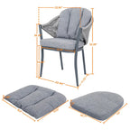 Outdoor 2-Piece Woven Rope Conversation Chair Set with Cushions