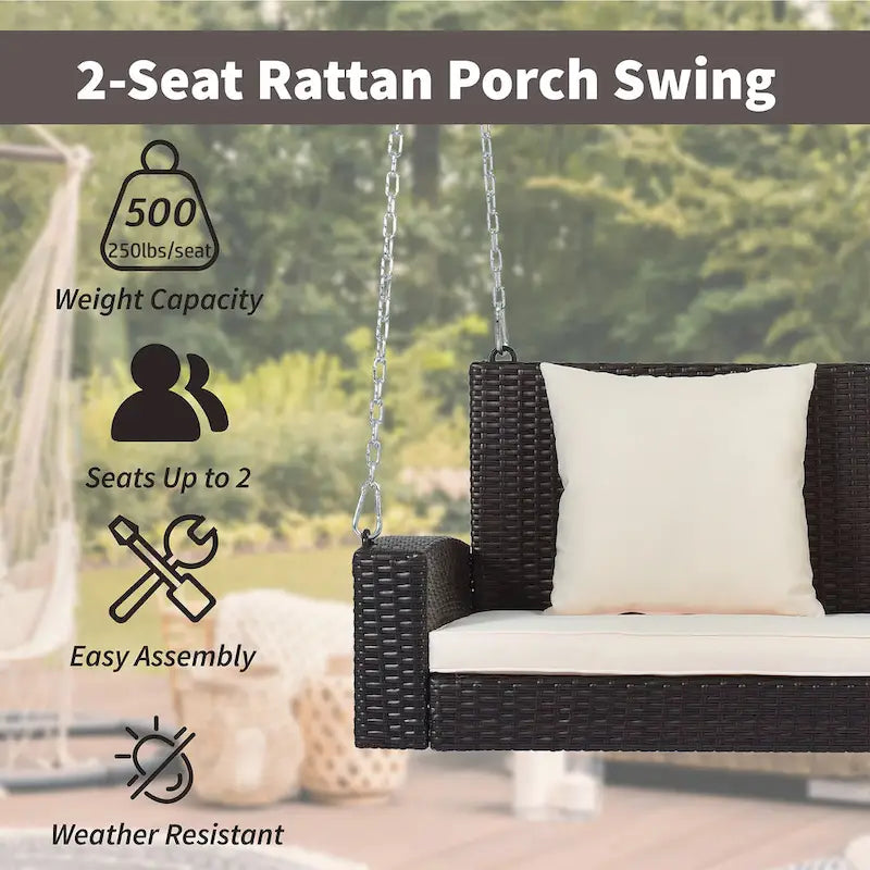 Ouyessir Rattan Swing Bench