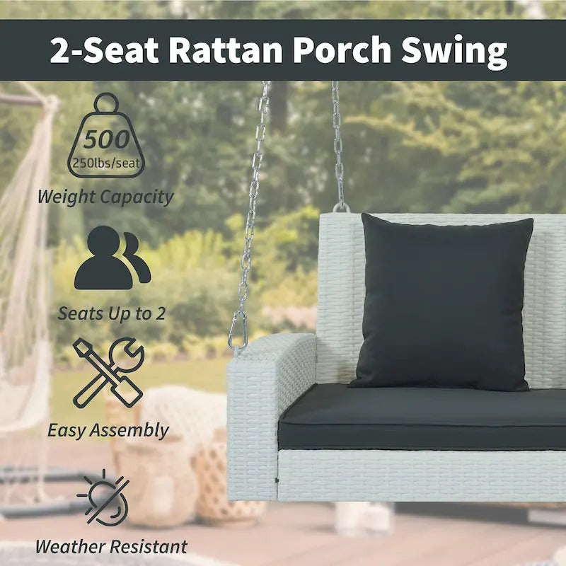 Ouyessir Rattan Swing Bench